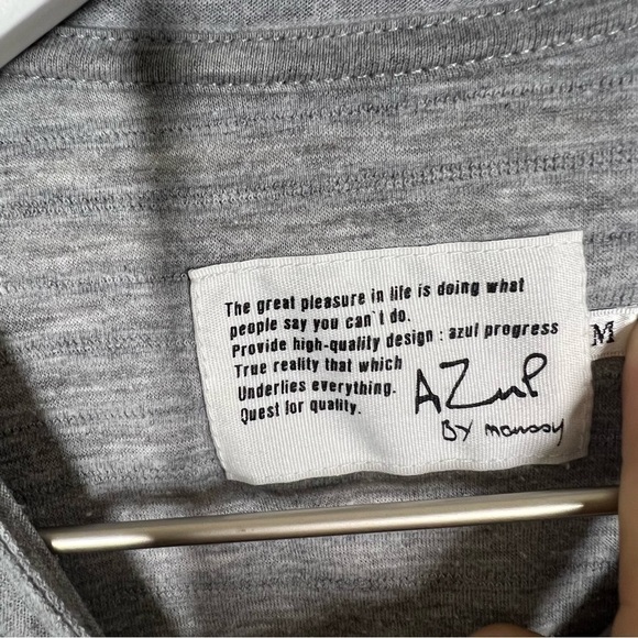 Azul by Moussy Gray Long Sleeve Textured Shirt Size Medium Casual - Picture 6 of 8